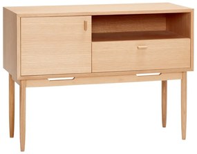 Comodă în culoare naturală înaltă cu aspect de lemn de stejar 100x75 cm Cube – Hübsch