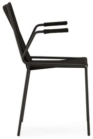 Scaune de dining negre cu cotiere/stivuibile 2 buc. din metal Emily – Marckeric