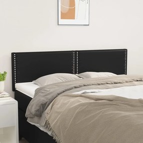 345932 vidaXL Tăblii de pat, 2 buc., negru, 72x5x78/88 cm, piele ecologică