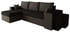 Colțar Memphis 129 Cutie de pat, 256x146x80cm, 91 kg, Picioare: Plastic