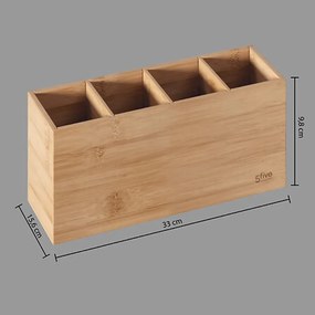 Organizator din bambus cu 4 compartimente 4COMP 33x15,6 cm