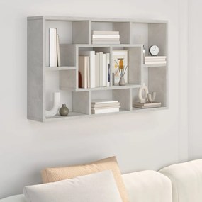 vidaXL Raft de perete, gri beton, 85x16x52,5 cm, lemn prelucrat