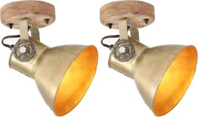 vidaXL Lămpi de perete/tavan industriale, arămiu, 2 buc, 20x25 cm, E27