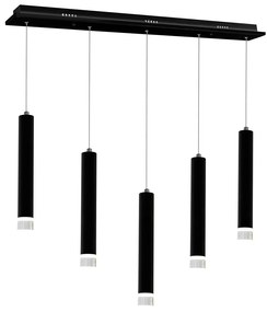 Lustra LED cu 5 pendule design modern CARBON negru