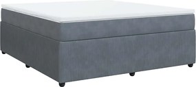vidaXL Pat box spring cu saltea, gri închis, 180x200 cm, catifea