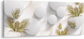 Tablou - 3D cercuri cu flori (120x50 cm)