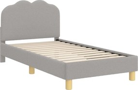 vidaXL Cadru de pat pentru copii cu spătar Gri deschis 80 x 160 cm