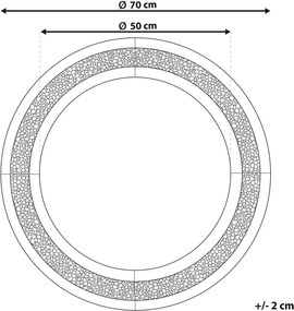 OGG117 - Oglinda 70 cm, pentru perete ornamentala dormitor, living, baie - Argintie