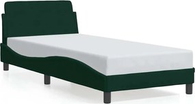 vidaXL Cadru de pat, Dover, verde închis, 90x200 cm, catifea