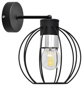 Lampă de perete STARLIGHT 1xE27/15W/230V neagră/argintie