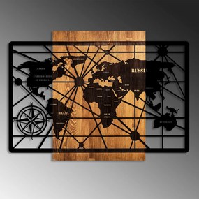 Accesoriu decorativ de perete din lemn World Map 6-L