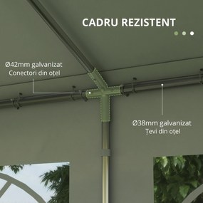 Outsunny Foisor de gradina si Exterior Marchiza pentru Petreceri Nunta si Cadru din Otel 6 x 4 m | Aosom Romania