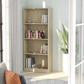 800876 vidaXL Bibliotecă 4 rafturi, stejar sonoma 60x24x142 cm lemn prelucrat