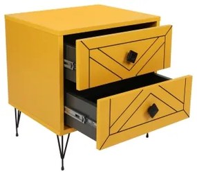 Noptieră LUNA 55x50 cm galbenă