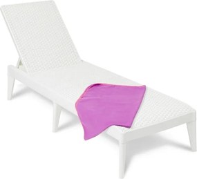 NUMANA șezlong de grădină din plastic, alb