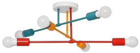 Lustră aplicată CAMBRIDGE 6xE27/20W/230V albastră/roșie/portocalie
