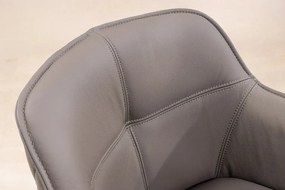 Set 2 scaune Pivotante, Piele Naturala, Taupe, Euphoria