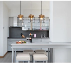 Lustra cu 3 pendule design modern MERRIL lemn 15530-3H GL