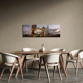 Tablou - Tower Bridge la noapte (cu ceas) (90x30 cm)