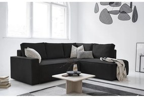 Colțar gri antracit extensibil cu tapițerie din catifea reiată (cu colț pe partea dreaptă) Brave Dave – Miuform