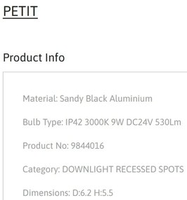 Spot LED incastrabil tavan fals / plafon IP42 PETIT negru