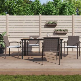 vidaXL Set mobilier de grădină cu perne, 5 piese, poliratan și oțel