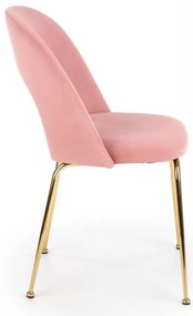 Scaun K385 velvet roz/auriu