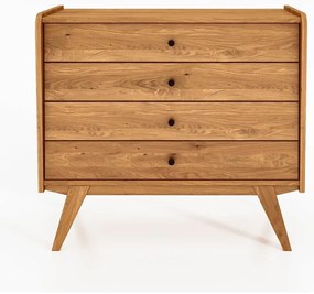 Comodă joasă din lemn de stejar 100x90 cm Retro - The Beds