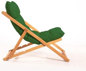 Șezlong de grădină verde/fag
