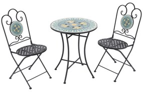 Set de Gradina Outsunny cu Mozaic de 3 Piese, din Metal, Verde | Aosom RO