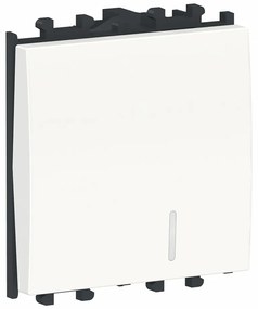 Intrerupator cu revenire cu led, alb, 2 module, Schneider Easy Styl