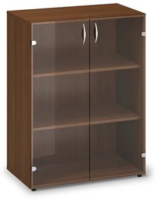 Dulap mediu din sticlă ProOffice 80 x 45,8 x 106,3 cm, nuc