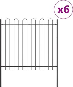 vidaXL Gard de Grădină 6 pcs Gri 10,2 x 1,5 m Oțel acoperit cu pulbere