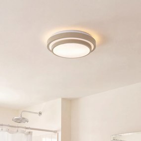 Plafonieră modernă Taupe cu alb 34 cm cu 2 lumini IP44 - Walden