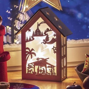 decoDoma Căsuţă luminată din lemn