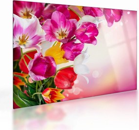 Tablou pe sticlă cu lalele (70x50 cm)