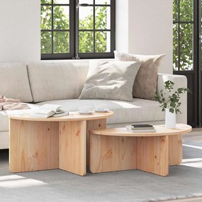 vidaXL Masă de cafea 2 pcs natural 79 x 39.5 x 40 cm Lemn masiv de pin
