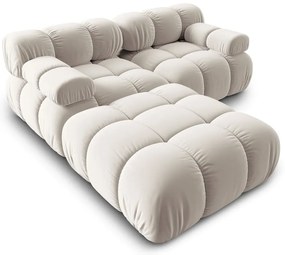 Colțar modular bej cu tapițerie din catifea (cu colț variabil) Bellis – Micadoni