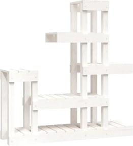 vidaXL Suport pentru plante, alb,92x25x97 cm, lemn masiv de pin