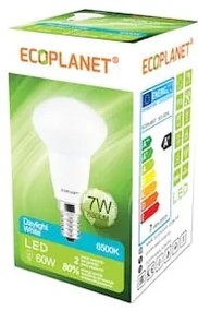 Bec Led Ecoplanet reflector R50, E14, 7W (60W), 630LM, A+, lumina rece 6500K, Mat Lumina rece - 6500K, 1 buc