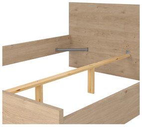 Pat matrimonial în culoare naturală cu aspect de lemn de stejar 160x200 cm Naia – Tvilum