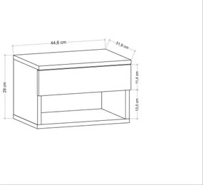Noptieră VETRA albă