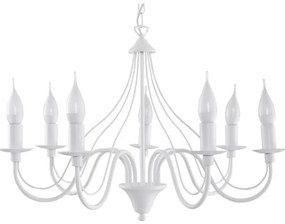 Lustră pe lanț MINERWA 7 7xE14/40W/230V alb