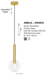 Lustra/Pendul design modern AMELIA D-15cm