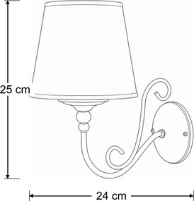 Brilagi - Aplică de perete SONIA 1xE27/15W/230V crem/patină