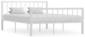 vidaXL Cadru de pat, alb, 140 x 200 cm, metal