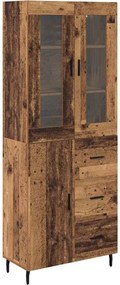 vidaXL Bufet cu sertar 2 pcs Lemn Vechi Lemn compozit