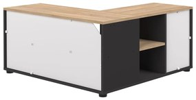 Comodă TV negru-natural cu aspect de lemn de stejar 90x45 cm Angle – TemaHome