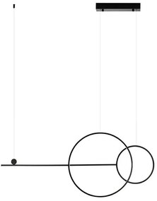 Lustra neagra inelara LED Range 120cm