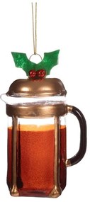 Ornament de Crăciun lucrat manual din sticlă ø 5,5 cm Christmas Cafetiere – Sass & Belle